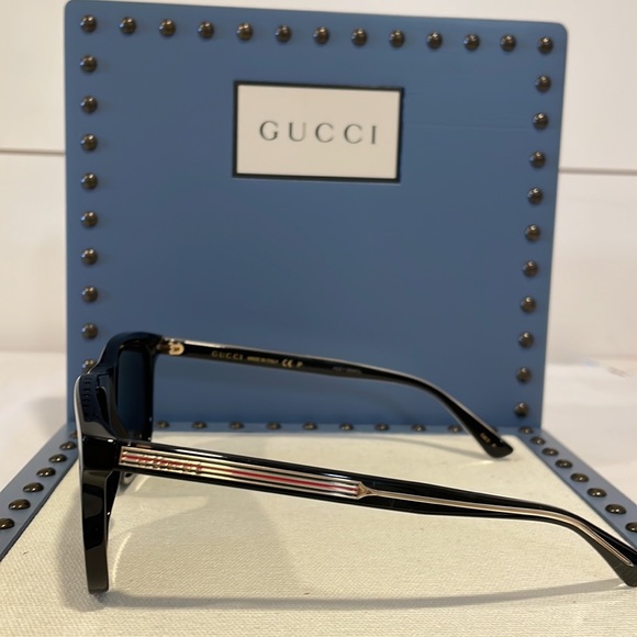 GG0381SN-007 GUCCI MENS SUNGLASSES POLARIZED BLACK - Picture 9 of 14